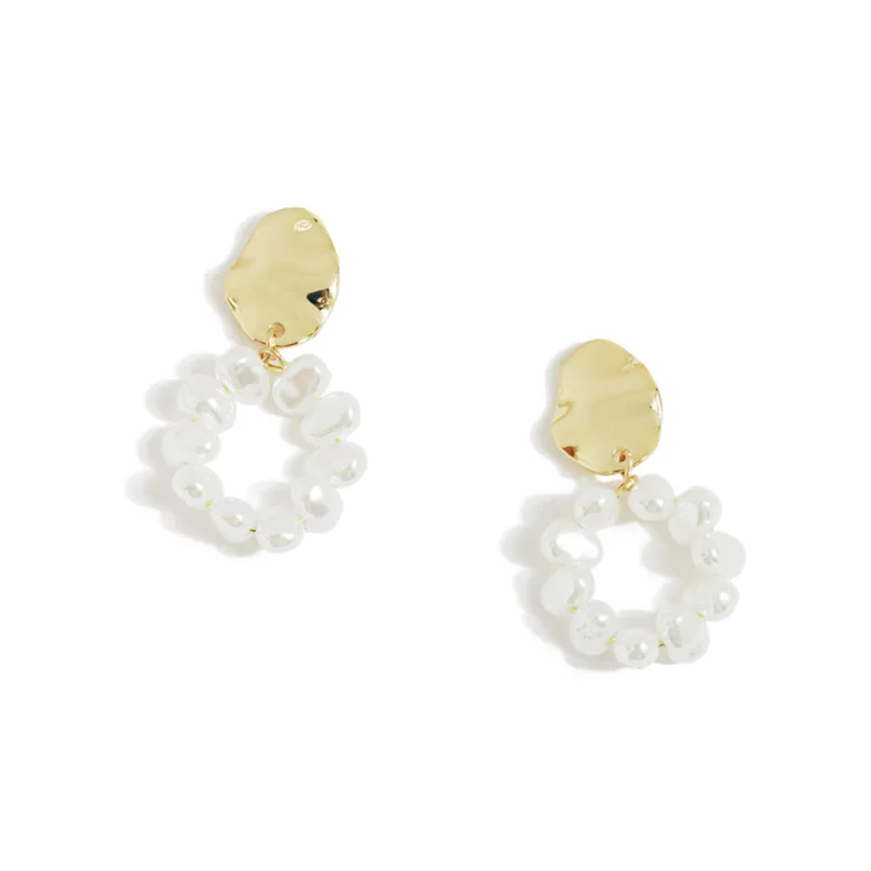 Новые трендовые длинные серьги с имитацией жемчуга женские свадебные Белым