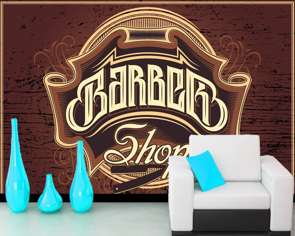 3d Роспись с жемчужным логотипом парикмахерской для гостиной дивана телевизора