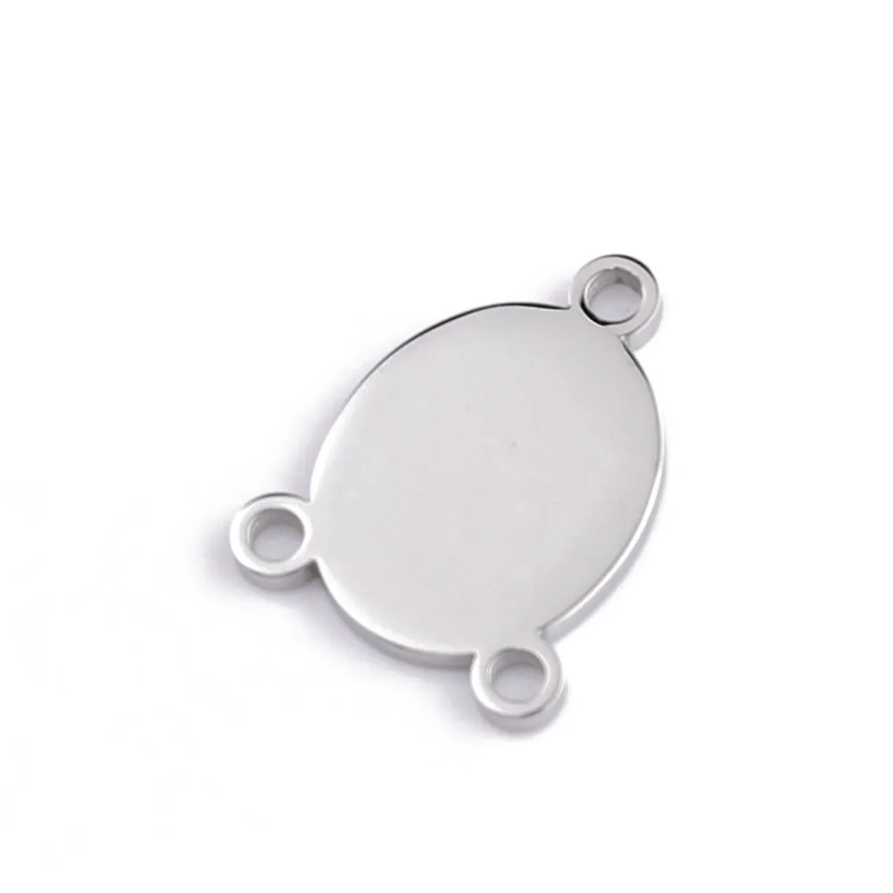 Круглые Подвески из нержавеющей стали с тремя отверстиями 5 шт./лот пустые