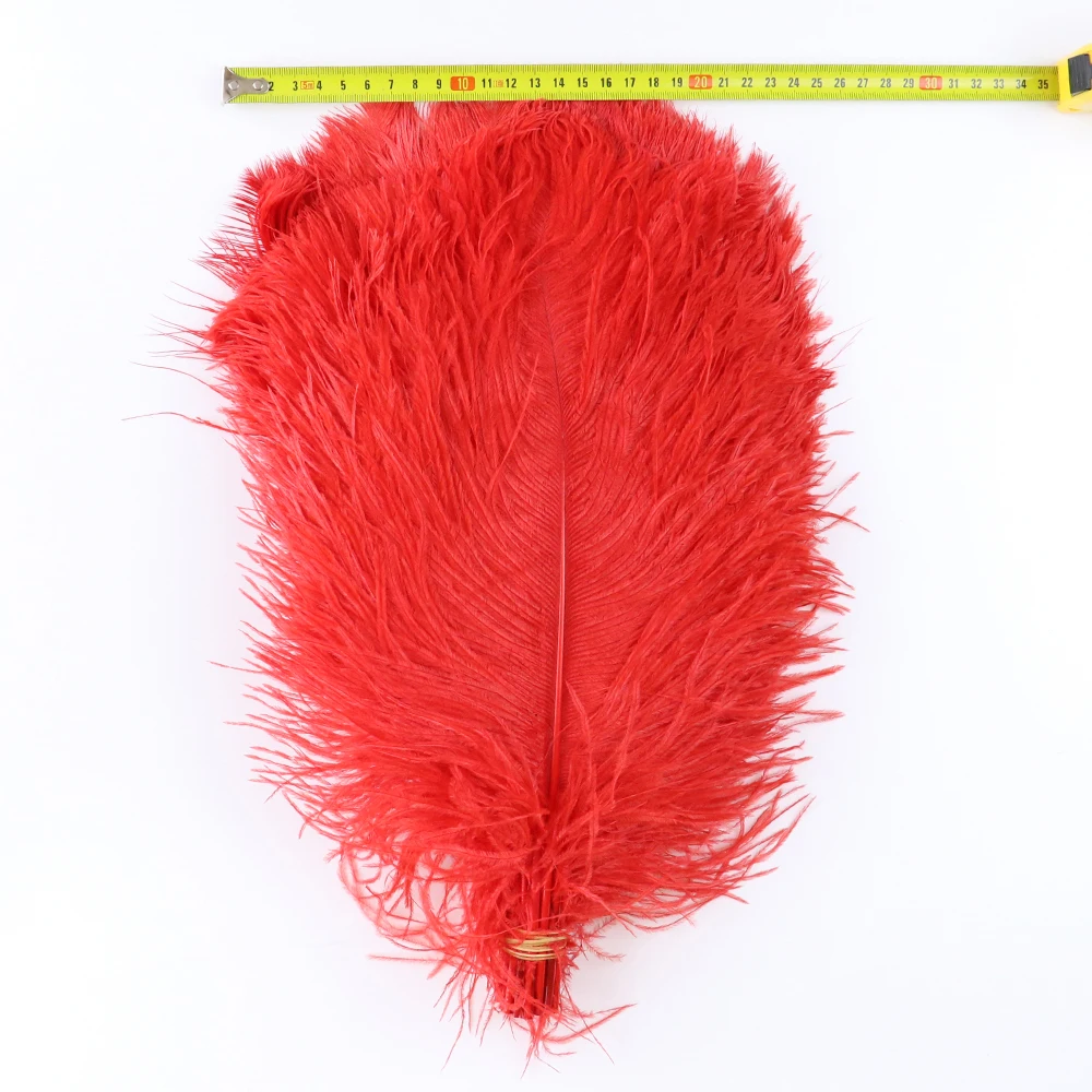 

14-16 Inch Leather Pink Big Fluffy Ostrich Feather for Lamp Party Home Center Office Table Decoration DIY Crafts Wedding Plumes