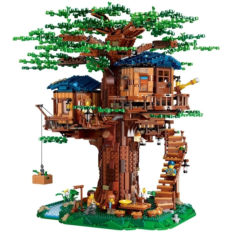 DIY 1013+pcs All Seasons Treehouse City Building Blocks Creator Tree House Room Home Bricks Set Kids Children Toys Gift | Игрушки и