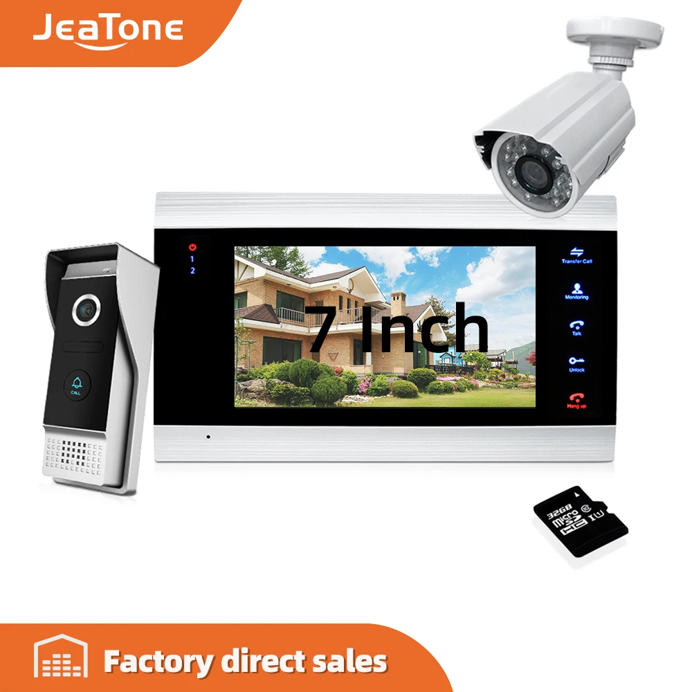 Видеодомофон 7 ''с дверным звонком система контроля доступа обнаружение