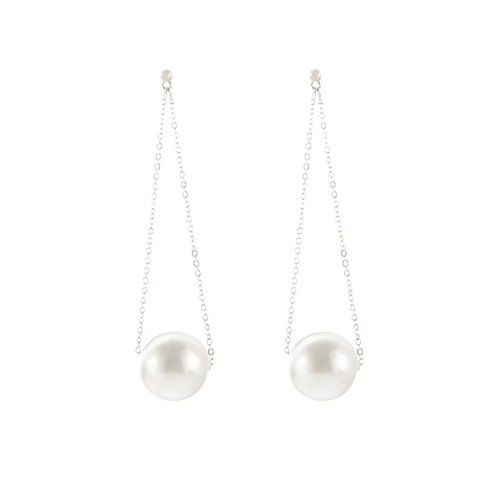 OTOKY элегантный Pendientes женский длинный серьга с жемчугом Шарм кулон змея цепь