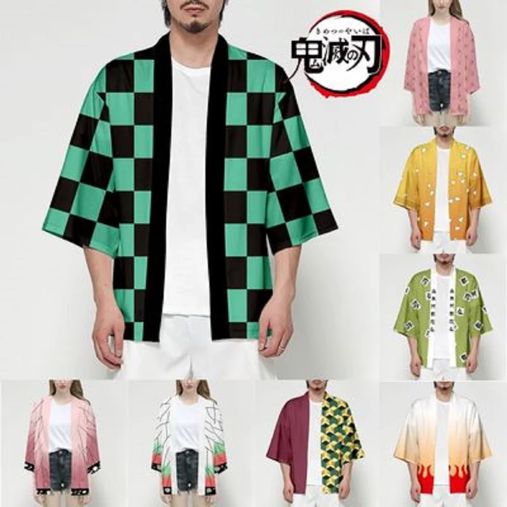 

Demon Slayer Kimetsu No Yaiba 3D Printing T Shirt Women/Men Summer Casual Streetwear Japanese Anime Kimono Haori Yukata Cosplay