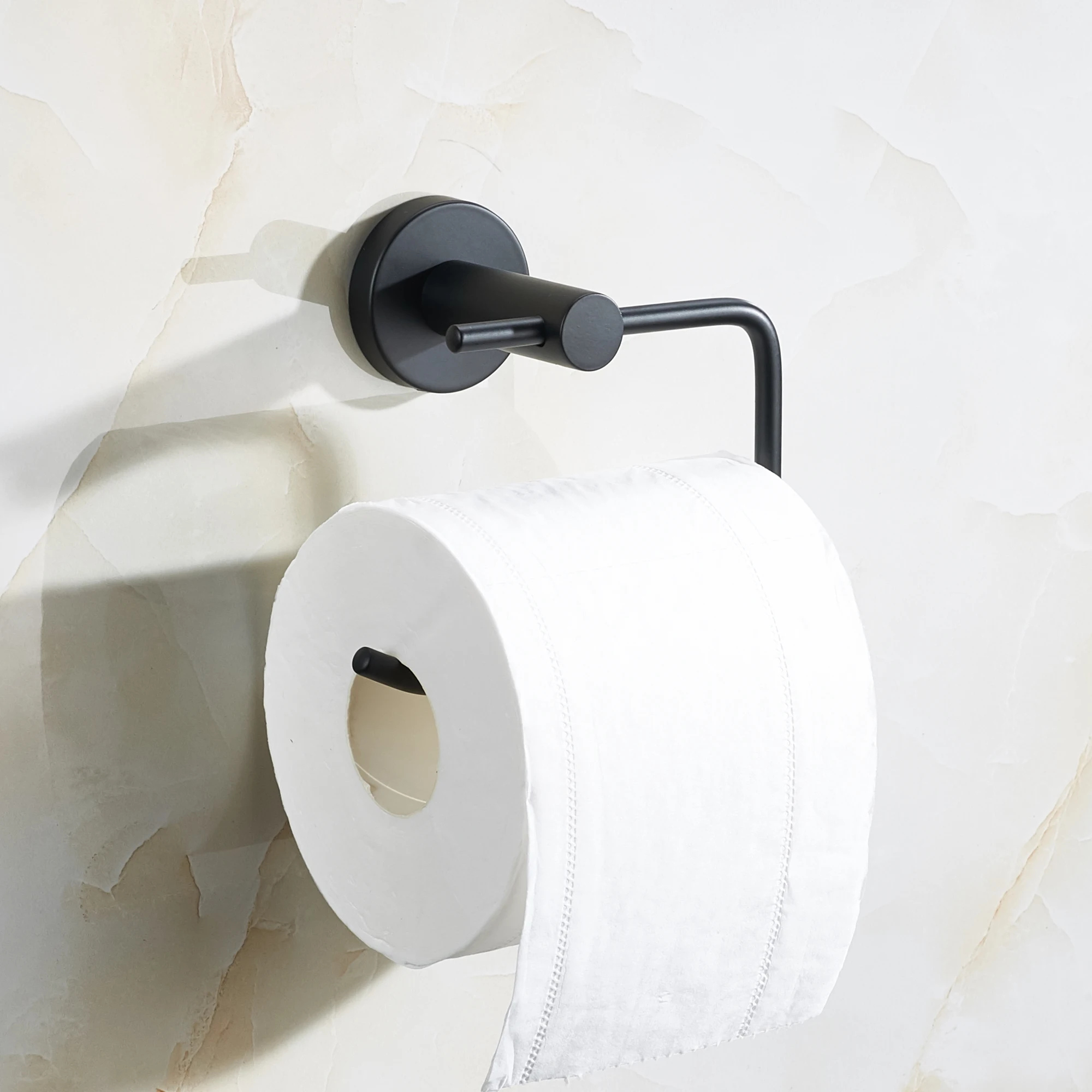 SARIHOSY-soporte para papel higiénico, montaje en pared de acero inoxidable 304, negro mate, accesorios de baño para dispensador de toallas de papel