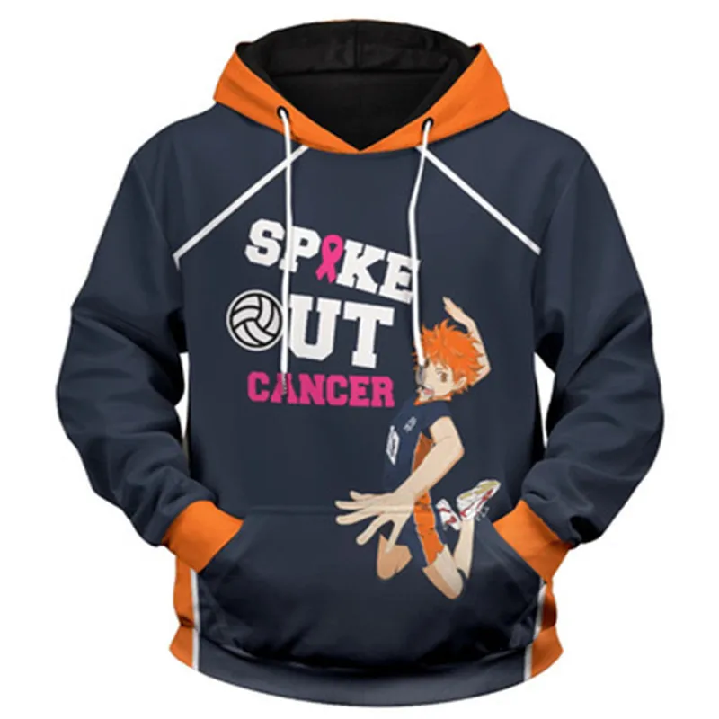 

Толстовка с капюшоном и принтом Аниме Haikyuu, Мужская/мужская Толстовка для косплея wo, толстовка с капюшоном Hinata Shouyou, униформа для волейбола, т...