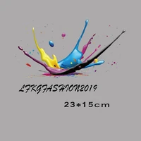 23x15cm fashion multicolor iron on patches for diy heat transfer clothes t shirt thermal transfer stickers decoration printing