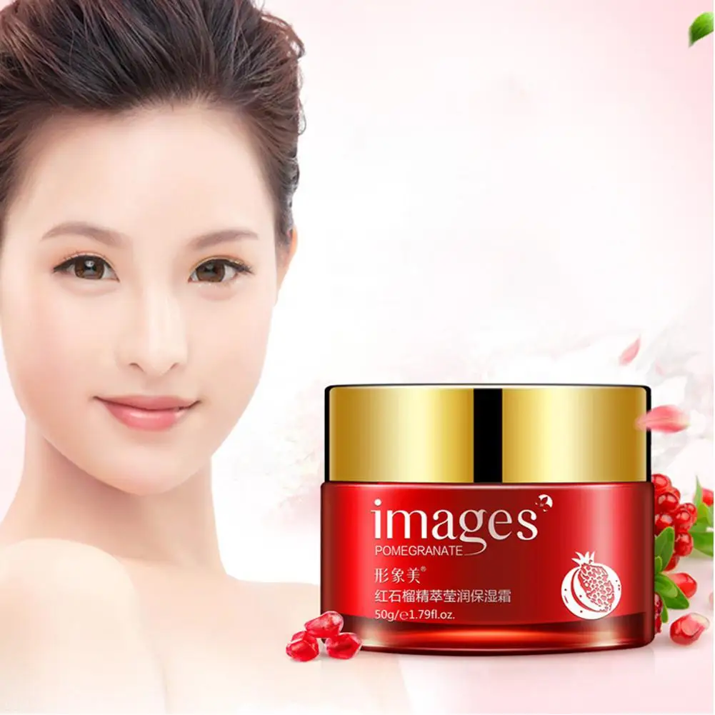 Яркий гламурный красный гранатовый крем для лица кремовое увлажняющее