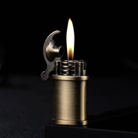 compact mini old fashioned kerosene lighter grinding wheel open flame lighter gadgets for men retro collectible cool lighters