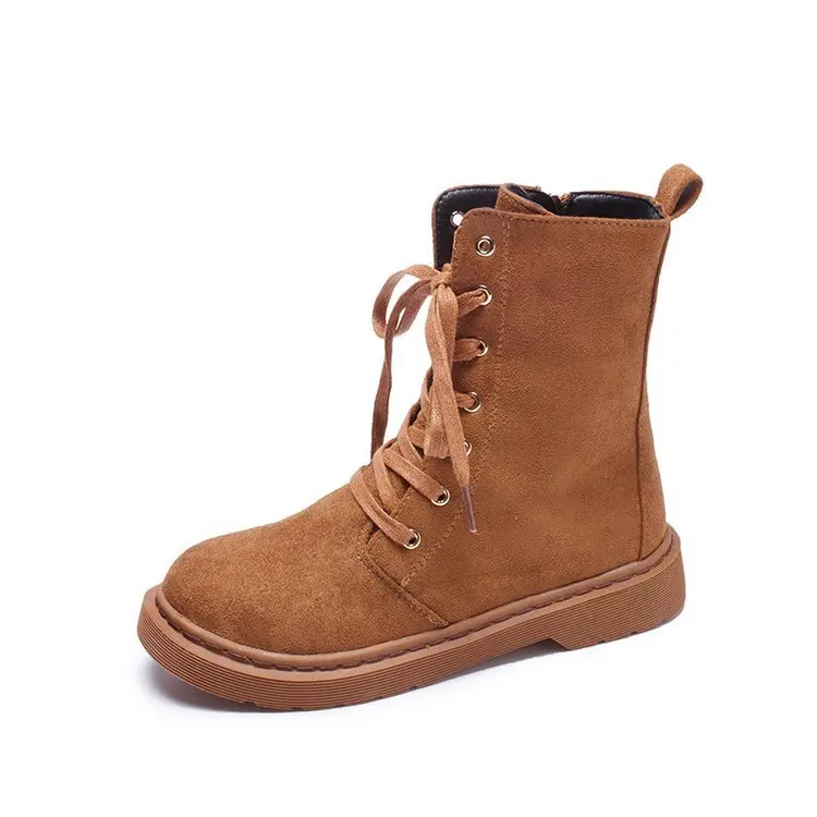 2019 autumn and winter new Martin boots women Fashion simple solid color British style suede comfortable casual | Обувь