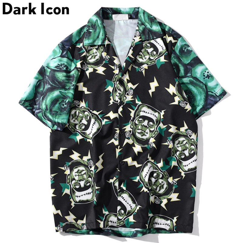 Мужская рубашка в стиле ретро Dark Icon летняя уличная с короткими рукавами хип-хоп