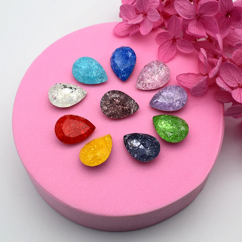 Новое поступление каплевидный стеклянный кристалл Ледяной цветок клей на Стразы