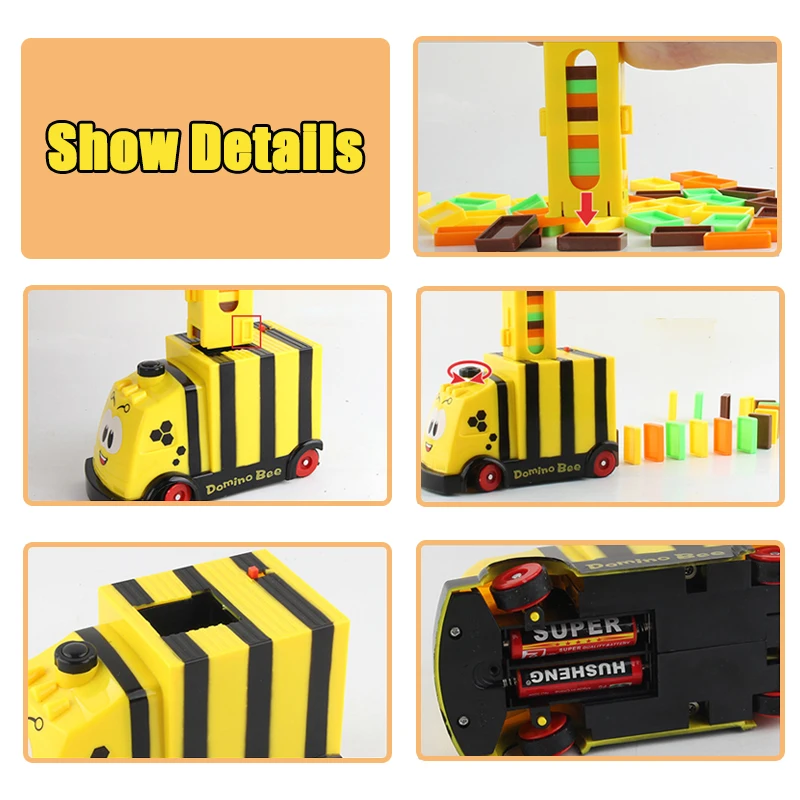 Automatic Laying Domino Brick Kids Train Car Set Sound Light Colorful Dominoes Blocks Game Educational DIY Plastic Toy | Игрушки и хобби