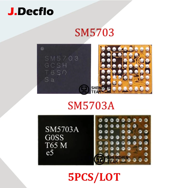 

Зарядное устройство JDecflo 5 шт./лот SM5703 SM5703A для зарядки через USB, зарядное устройство для Samsung A8000 J610F J500H J700F J200F J250F J500F J3300 IC