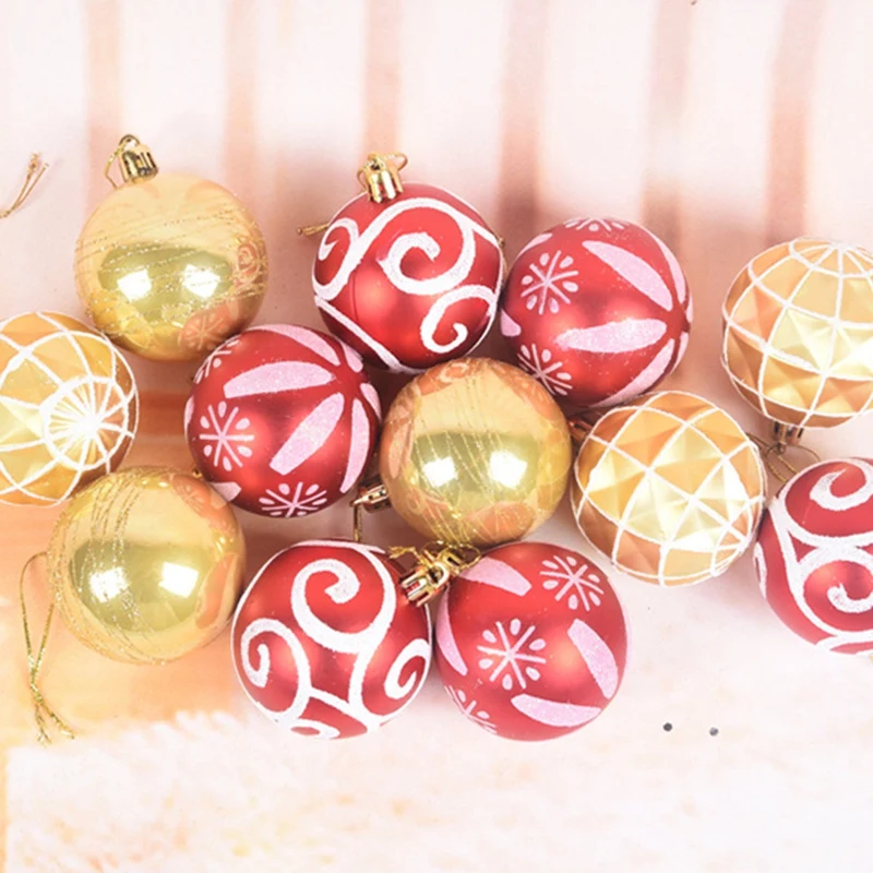 

12PCS Christmas Ball Tree Decor Bauble Xmas Party Hanging Ball Ornament Decorations for Home Christmas Decorations Gift
