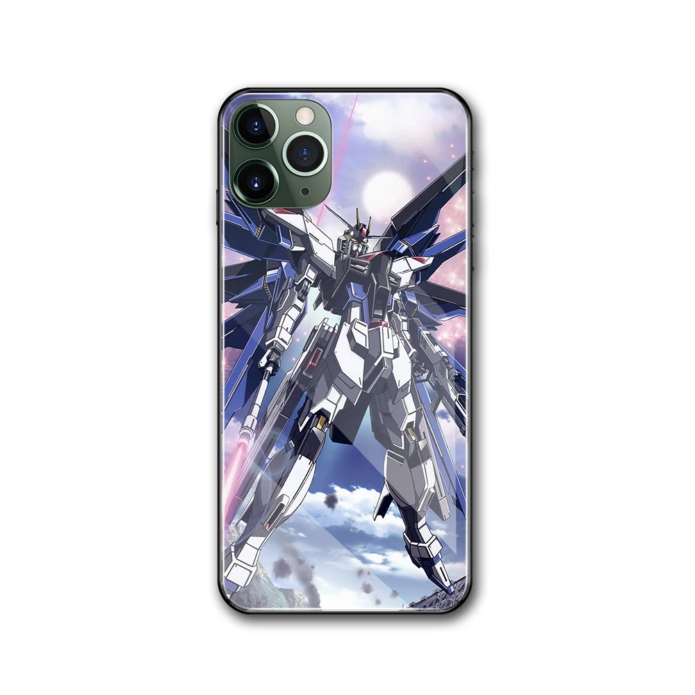 MimoseCase для Iphone 7 8 Plus чехол с Аниме Gundam Glasss 6 6s plus x xs xr max стеклянная задняя крышка