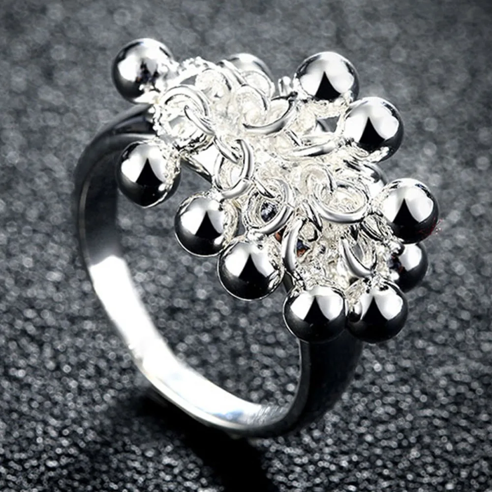 

Новинка от бренда BABYLLNT, гладкие круглые кольца из искусственного серебра с бусинами для женщин, романтичные женские кольца для влюбленных, ...