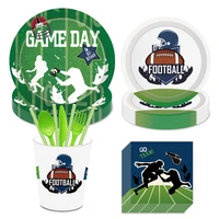football game theme party decorations sports football game day tableware sets kids happy birthday party supplies