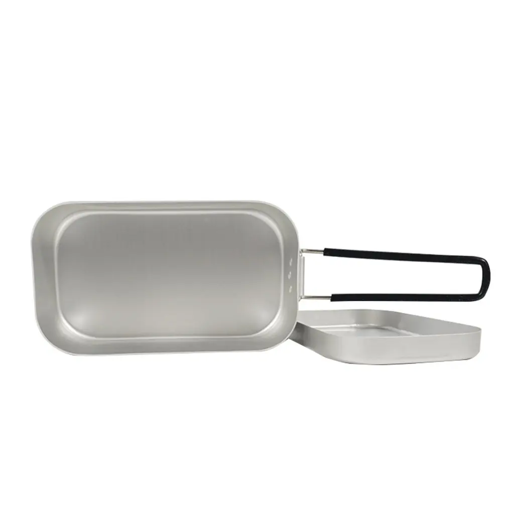 Ланч Бокс алюминиевый для взрослых квадратная форма кемпинга приготовления пищи