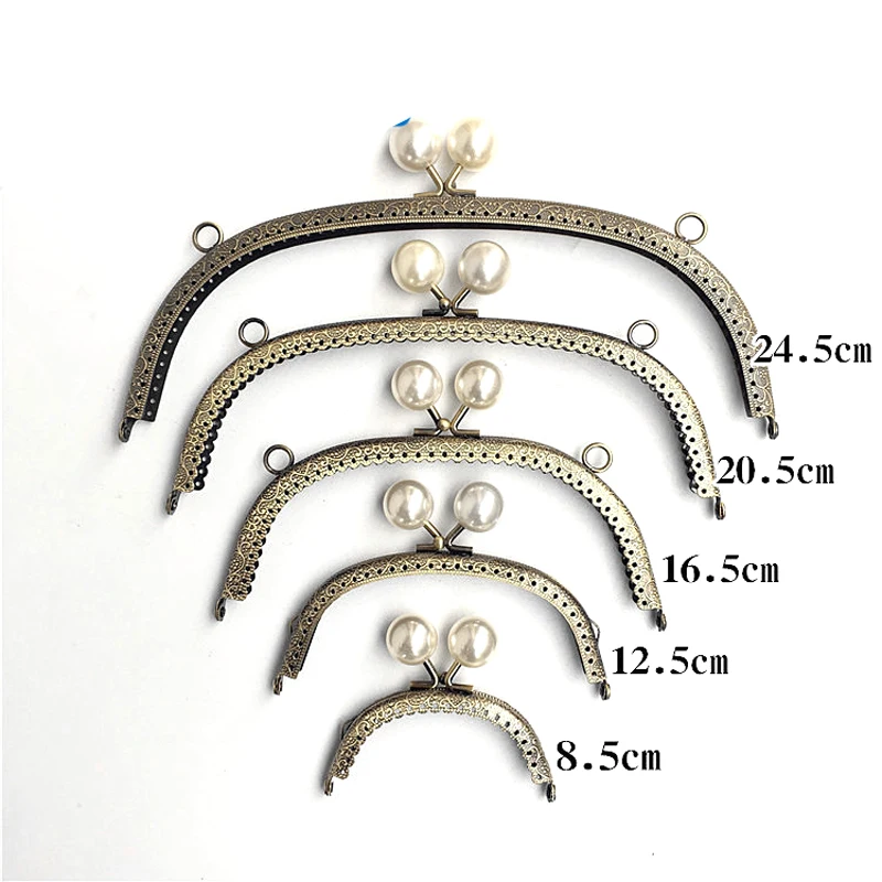 DIY Antique Bronze Pearl Head Metal Purse Frame Handle Kiss Clasp Lock for Bag Sewing Craft Tailor Accessories