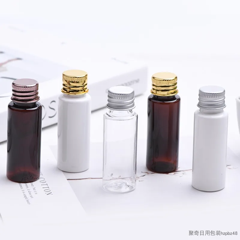 50 шт. 20 мл пустая маленькая образец косметики бутылки Алюминий винтовые колпачки