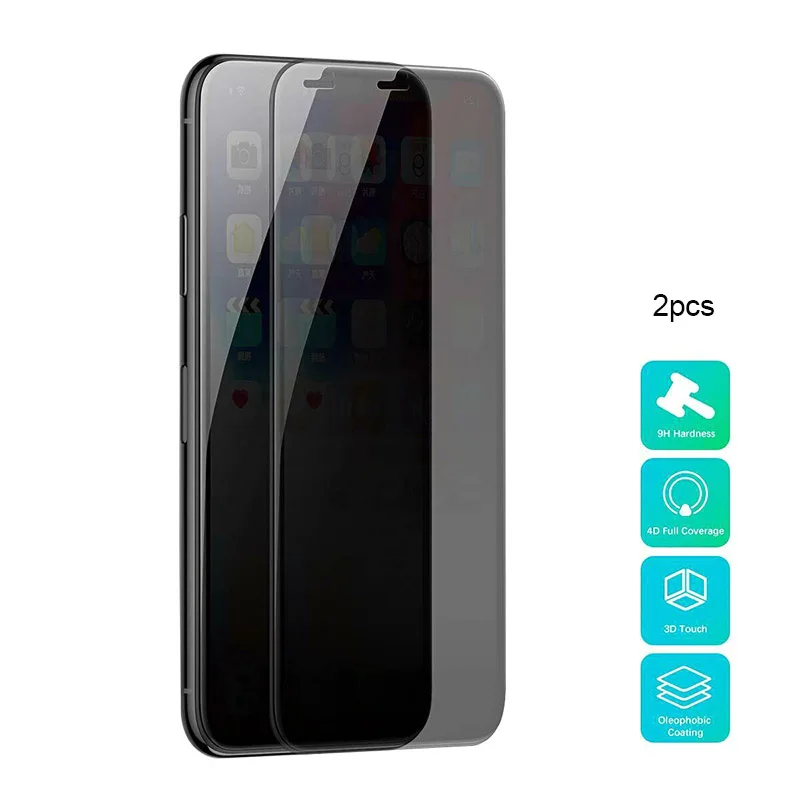 

2 Pcs Anti-Glare Peeping Tempered Glass Screen Protector Film for iPhone 11 Pro Max VH99