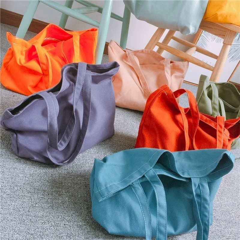 Сумка для покупок из хлопка и льна защитная Холщовая однотонная Литературная