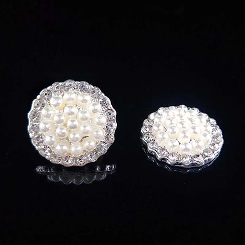 Новинка 2019 10 шт. жемчужные пуговицы с цветами Стразы для свадебного украшения или
