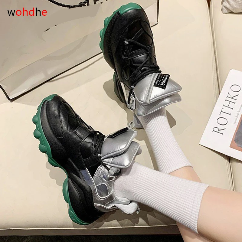 

wohdhe High Top Women Sneakers Casual Vulcanize Shoes Platform PU Leather Trend Thick Bottom Comfortable Shoes brand