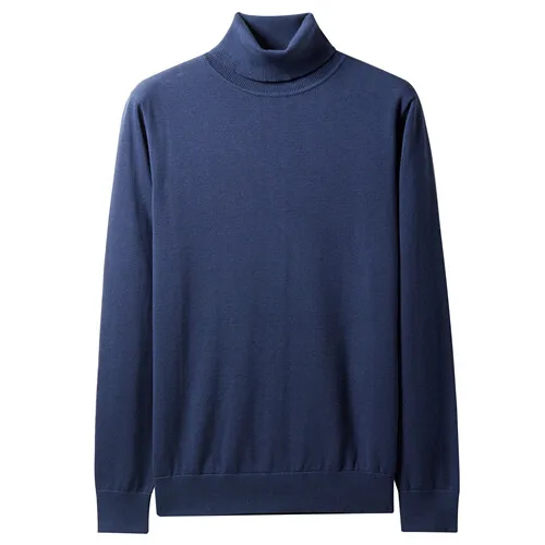 61Blue Giordano мужской джемпер с круглым высоким воротом,из натурального хлопка - Цвет: 61Blue