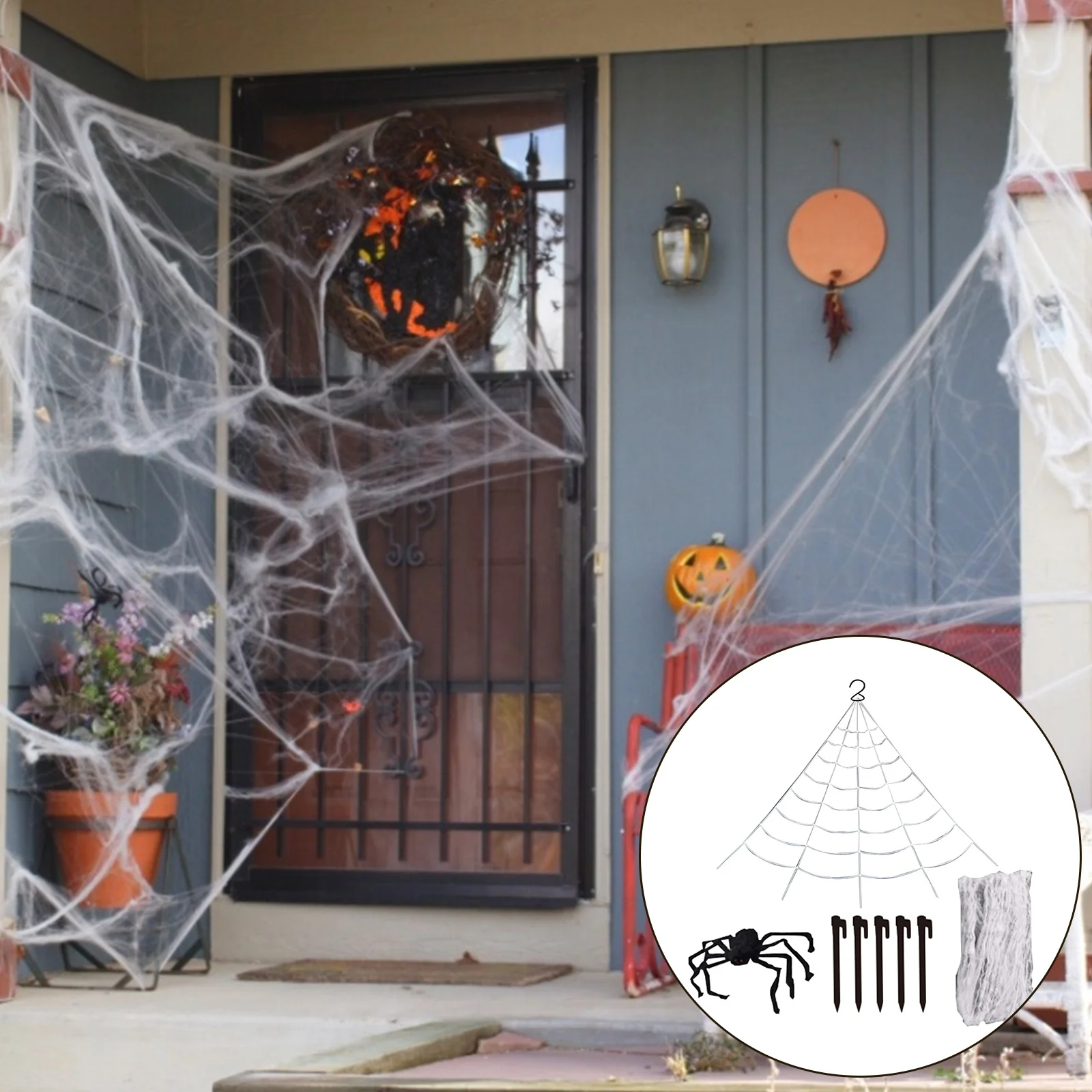 

Хэллоуин украшения паутины 1Fake пауки для дома, уличные украшения для Хэллоуина, праздника, вечеринки, паутины, декорации, Новинка