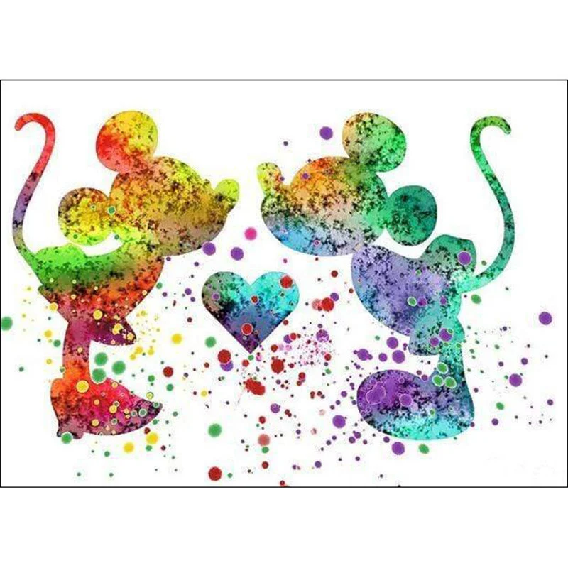 

Disney Diy 5d Diamond Painting "Cartoon Mickey Mous" Cross Stitch Square Round Diamond Embroidery Handwork Rhinestone Art