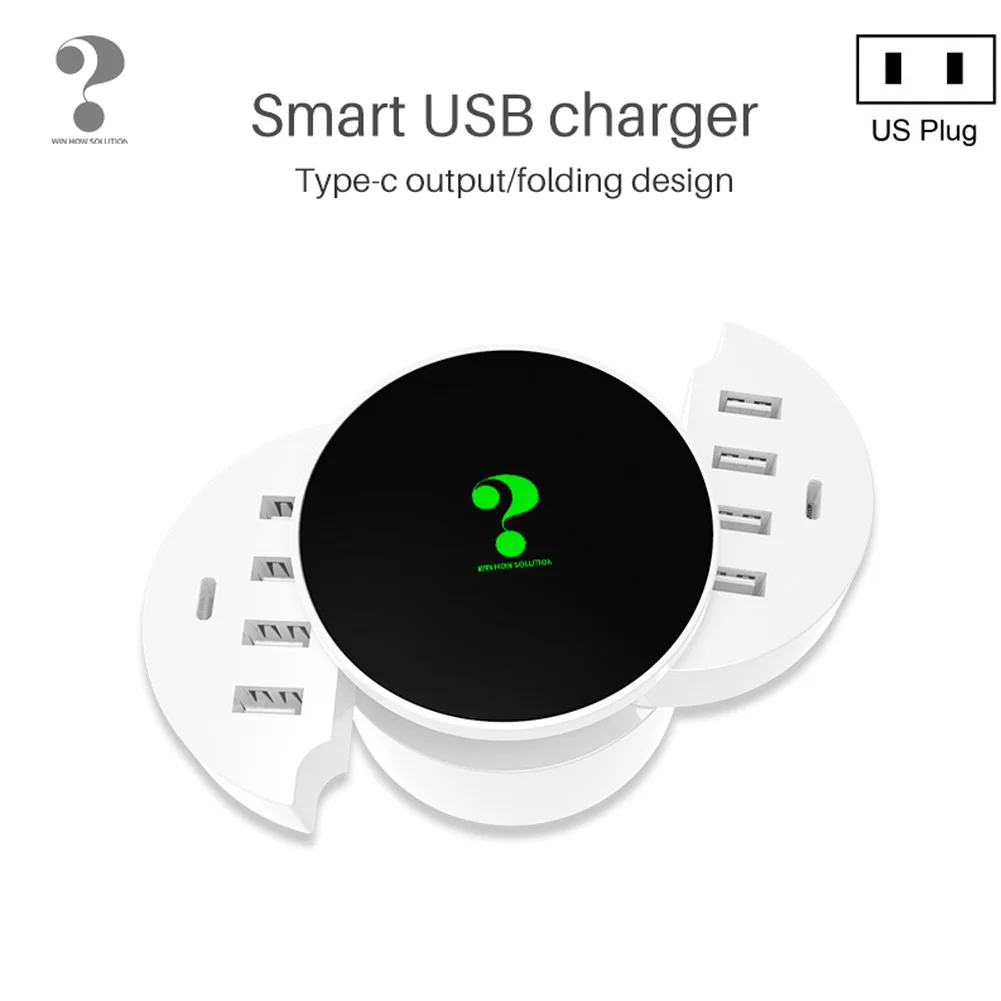 10 портов многократное Зарядное устройство USB для зарядки 5 в 8A 40 Вт умное быстрое