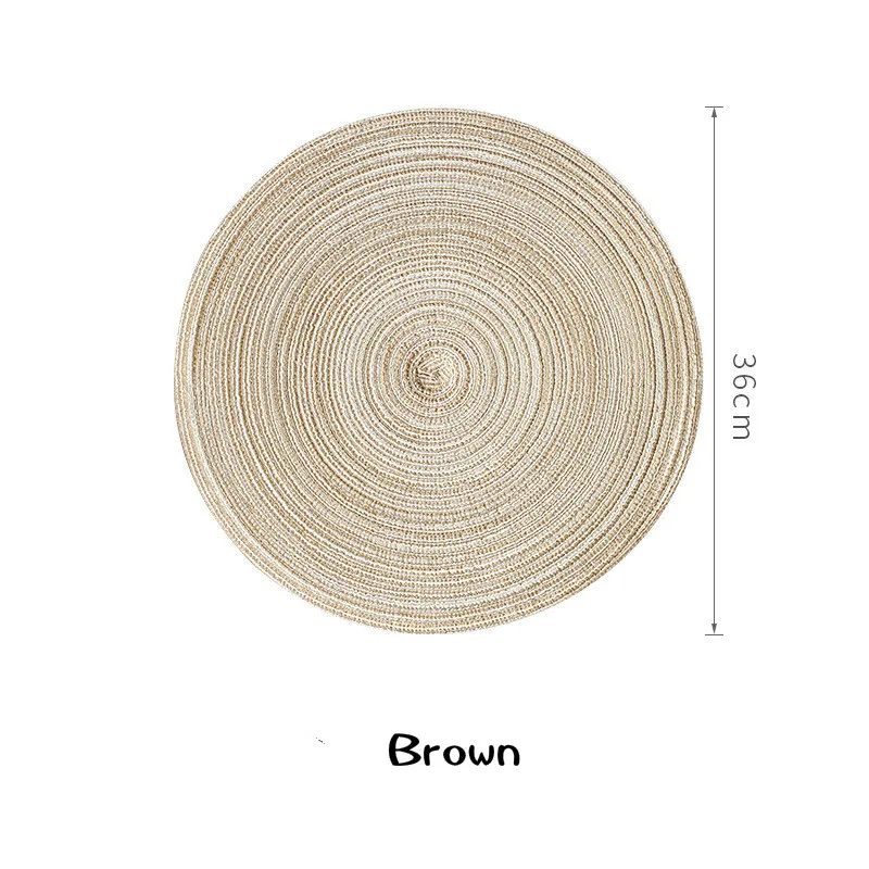 Brown Скатерть Коврик для стола высокого качества, 4 цвета, набор для стола, круглые резьбовые подставки, чайные подставки, коврик под чашку, нескользящий - Цвет: Brown