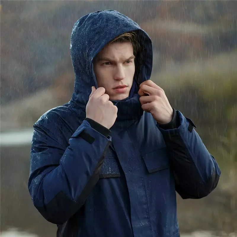 Зимние мужские пуховики Zenph водостойкая теплая куртка на гусином пуху с