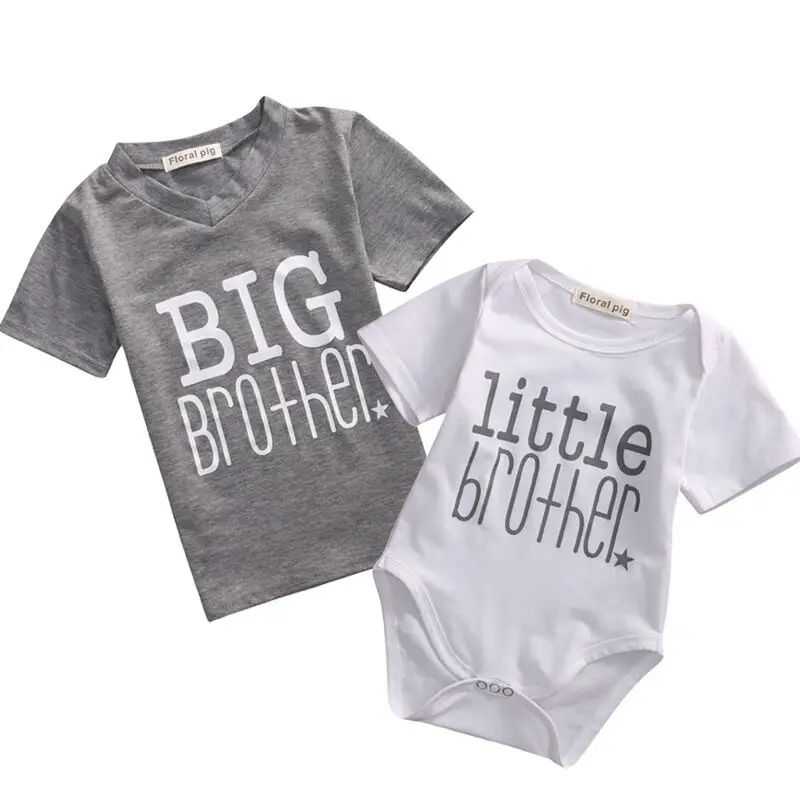 Newborn Big Brother T-shirt / Little Boy Romper Brothers Matching Tops Outfits Kids Clothes | Мать и ребенок