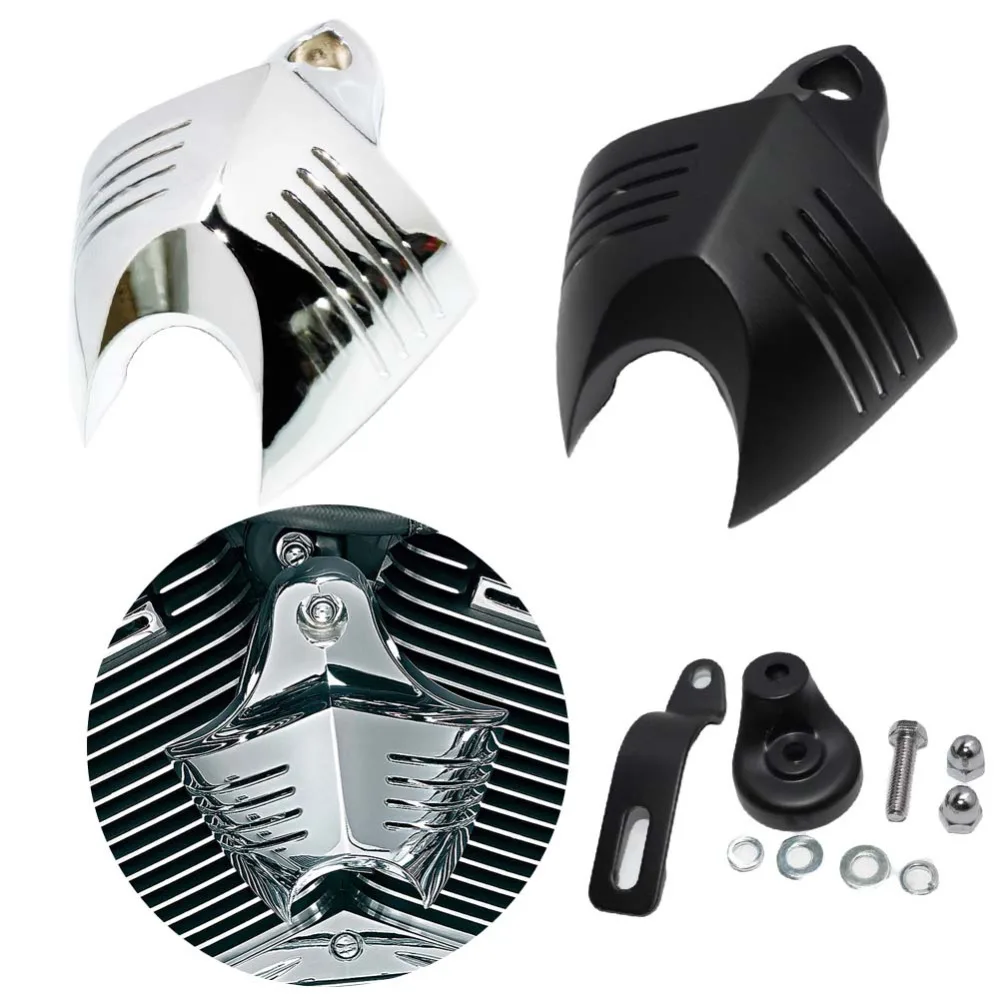 Алюминиевый мотоцикл V-shield ковбелл Рог Обложка для Harley Dyna Glide Street FXDB Fat Bob двойной Cam 88 96 Electra EVO D25