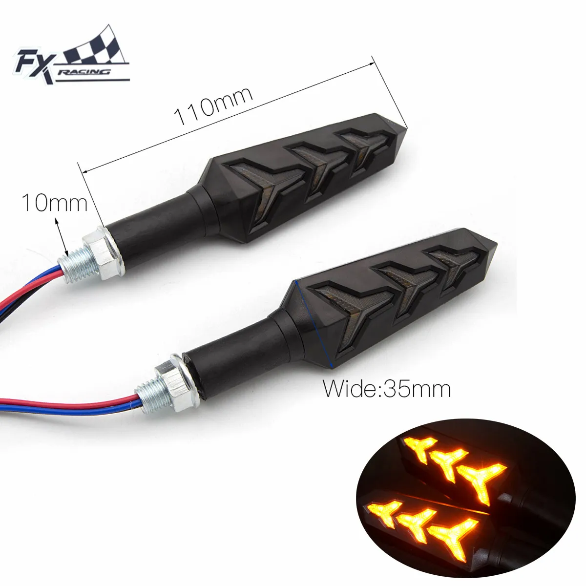 

2PCS/4PCS Motorcycle Turn Signal Light Motobike LED Indicators Amber Blinker Light Universal Flasher Flashing Lamp Lights