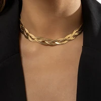 ingemark vintage twisted snake chain necklace for women unique punk mix color aircraft link clavicle choker neck jewelry bijoux