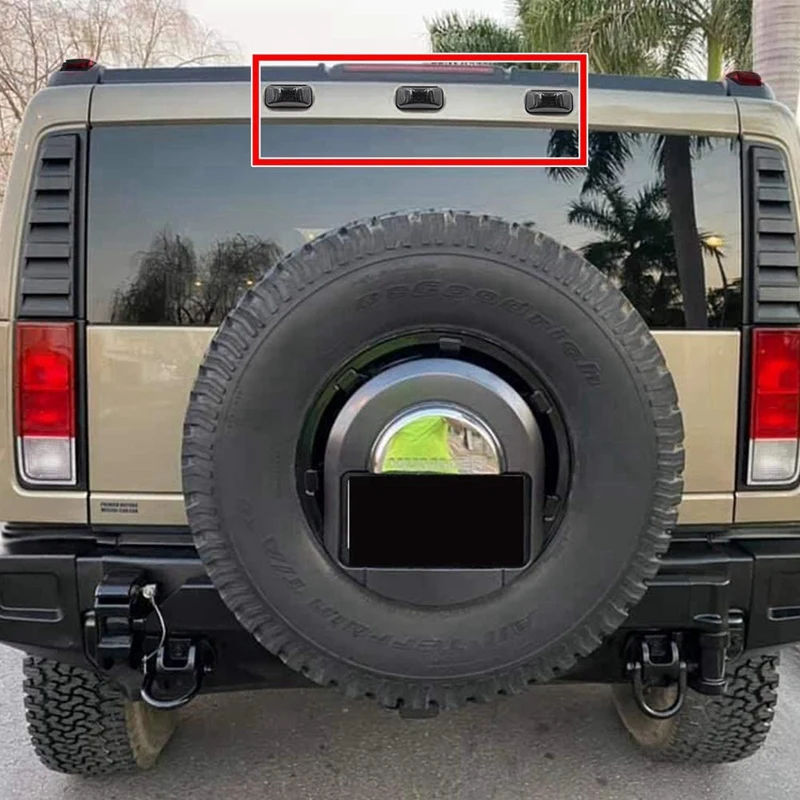 

3Pcs Smoked LED Rear Red Cab Roof Marker Light for Hummer H2 2003-2009 / SUT 2005-2009