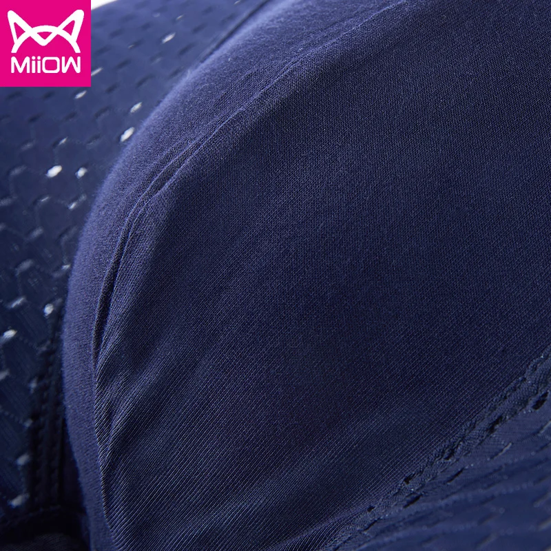 MiiOW 3PCS Lce Silk Men's Boxer Regenerated Cellulose Fiber Male Underwear 3 Pcs Sport Breathable Mesh Elastic Belt Men's Shorts