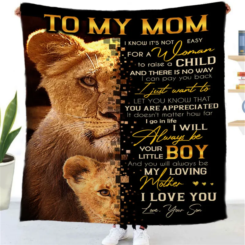 

SOFTBATFY Letter from Son to Mom to Express Love Warm Cozy Letter Throw Blanket for Bed Sofa Couch Birthday Gifts