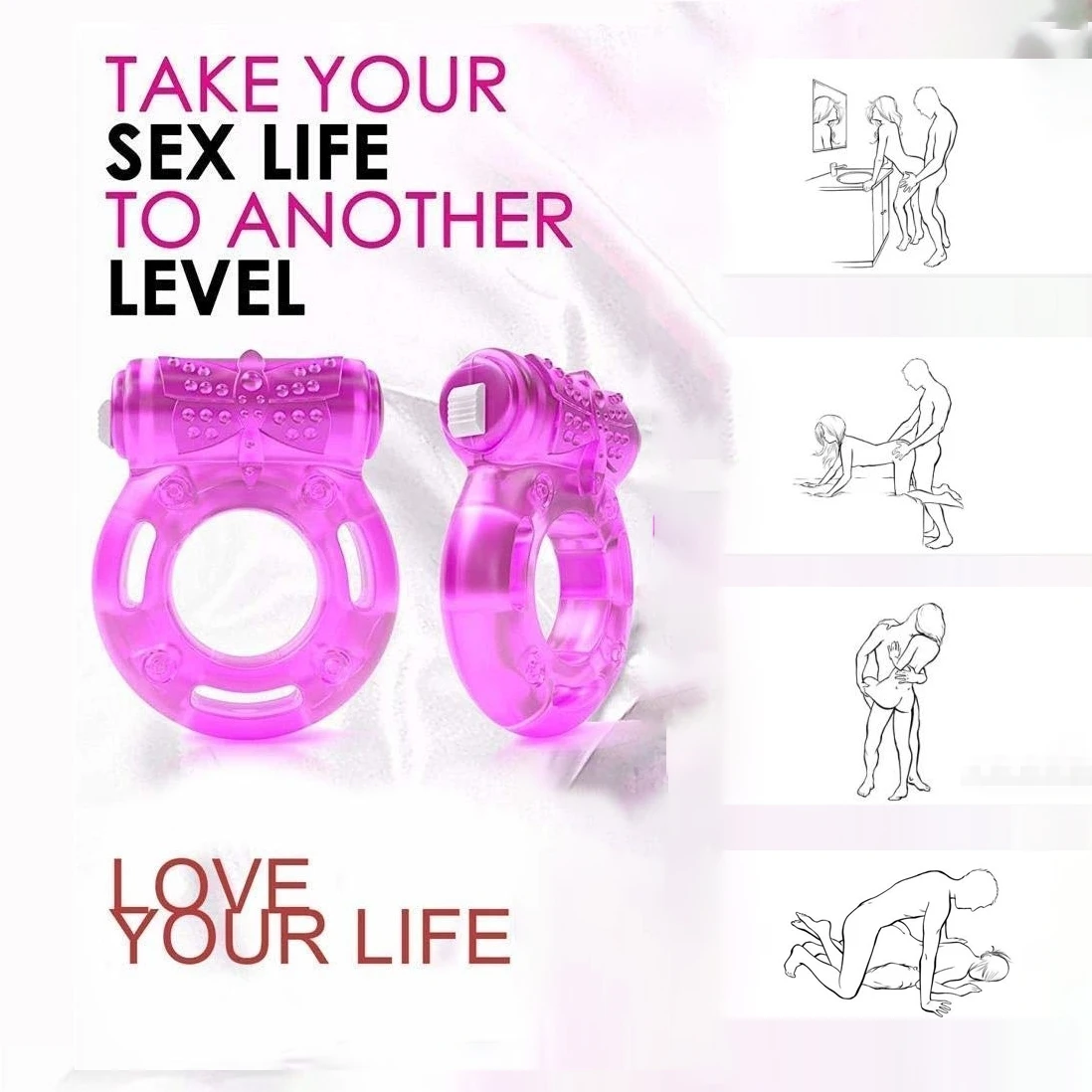 Elastic Delay Ring Vibrating Cock Stretchy Intense Clit Stimulation Premature Ejaculation Lock Couple Sexy Toy Vibrator | Красота и