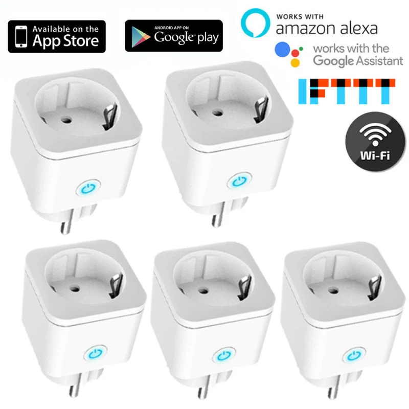 

16A EU Smart Wifi Power Plug With Power Monitor Smart Home Wifi Wireless Socket Outlet Works With Alexa Google Home Tuya App
