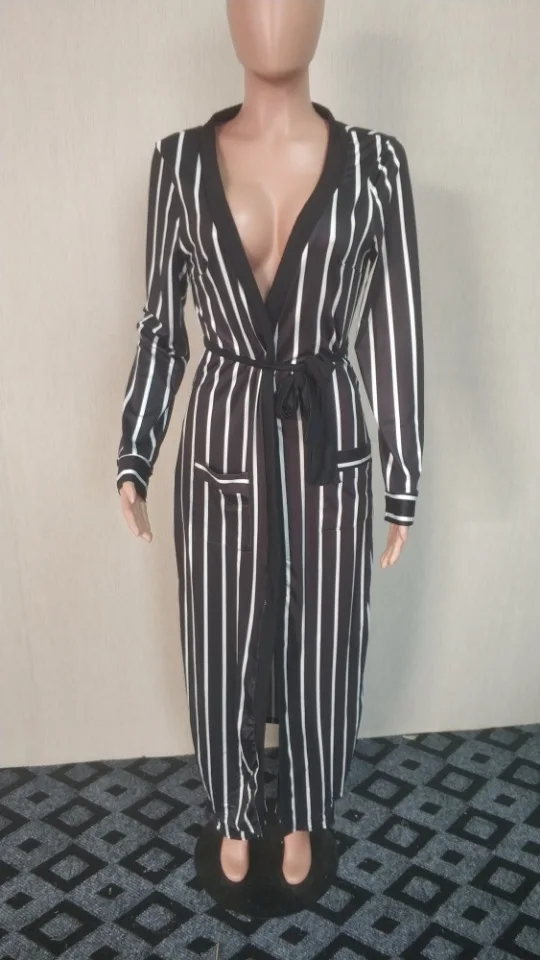 Adogirl/черная полосатая повязка комплект из двух предметов длинный плащ и длинные