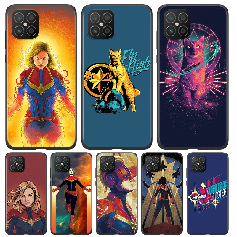 

Silicone Cover Captain Marvel For Huawei Nova 8 7i 6 5T 5i 5Z 4E 3i 3e 2i SE PRO Lite 4G 5G Black Phone Case