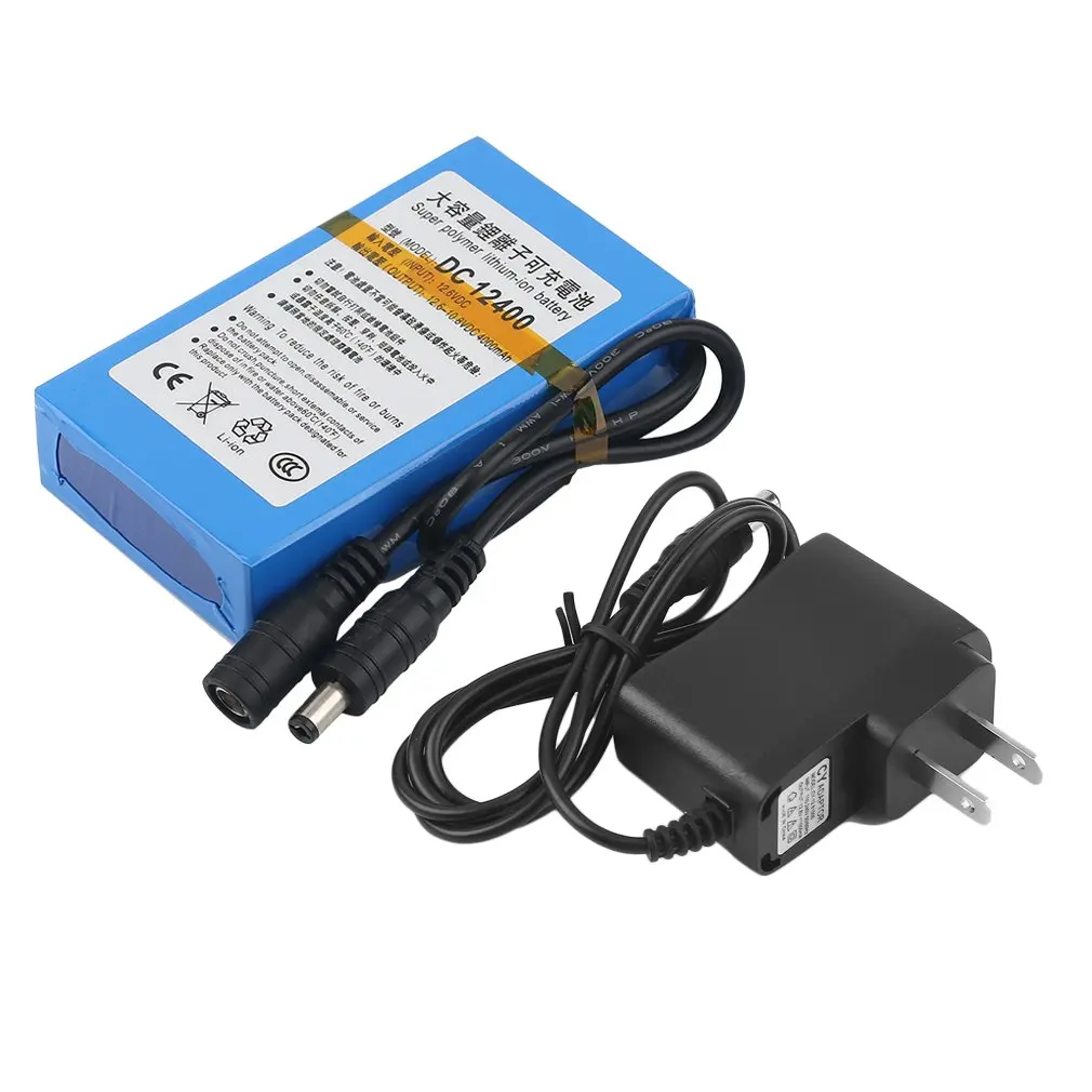 

DC 12V Super Strong Capacity 4000MAH Rechargeable Li-ion Battery Powerful Li-ion Battery For CCTV Camera Blue