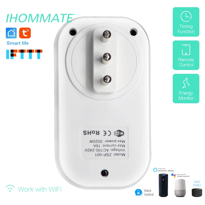 16A Италия Чили wifi Smart IT CL разъем питания монитор умная розетка голосовое