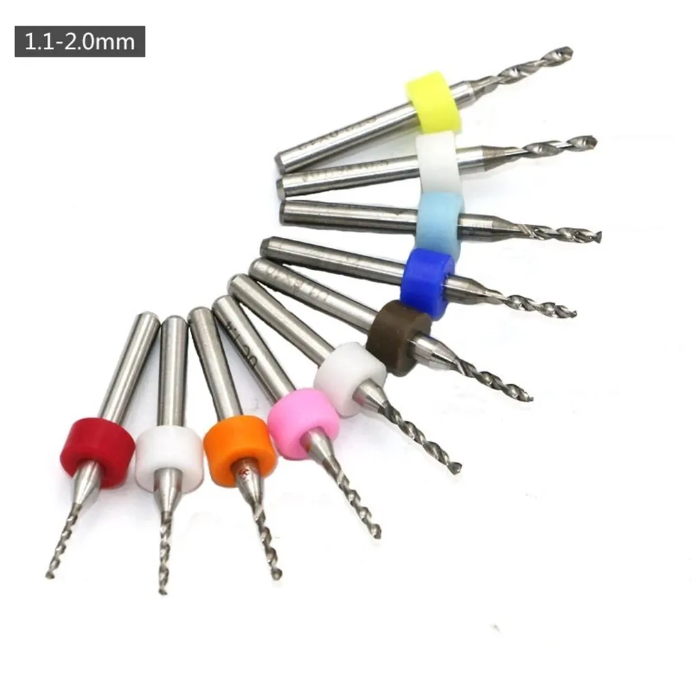 

10* 10pcs 10X Drill Bits CNC Carbide Engraving 1.1-2.0mm 3.175mm Shank