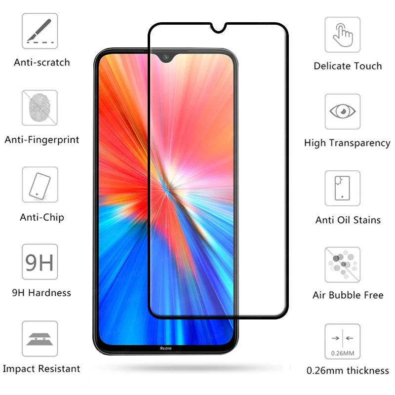Protector de pantalla 4 en 1 para Xiaomi, cristal templado HD para Redmi Note 8, 9 S, 10 Pro, 2021-2